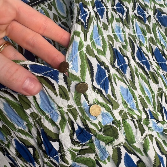 By Anthropologie Long-Sleeve V-Neck Ruffle Mini Dress Women’s Size Small Boho - Picture 5 of 9